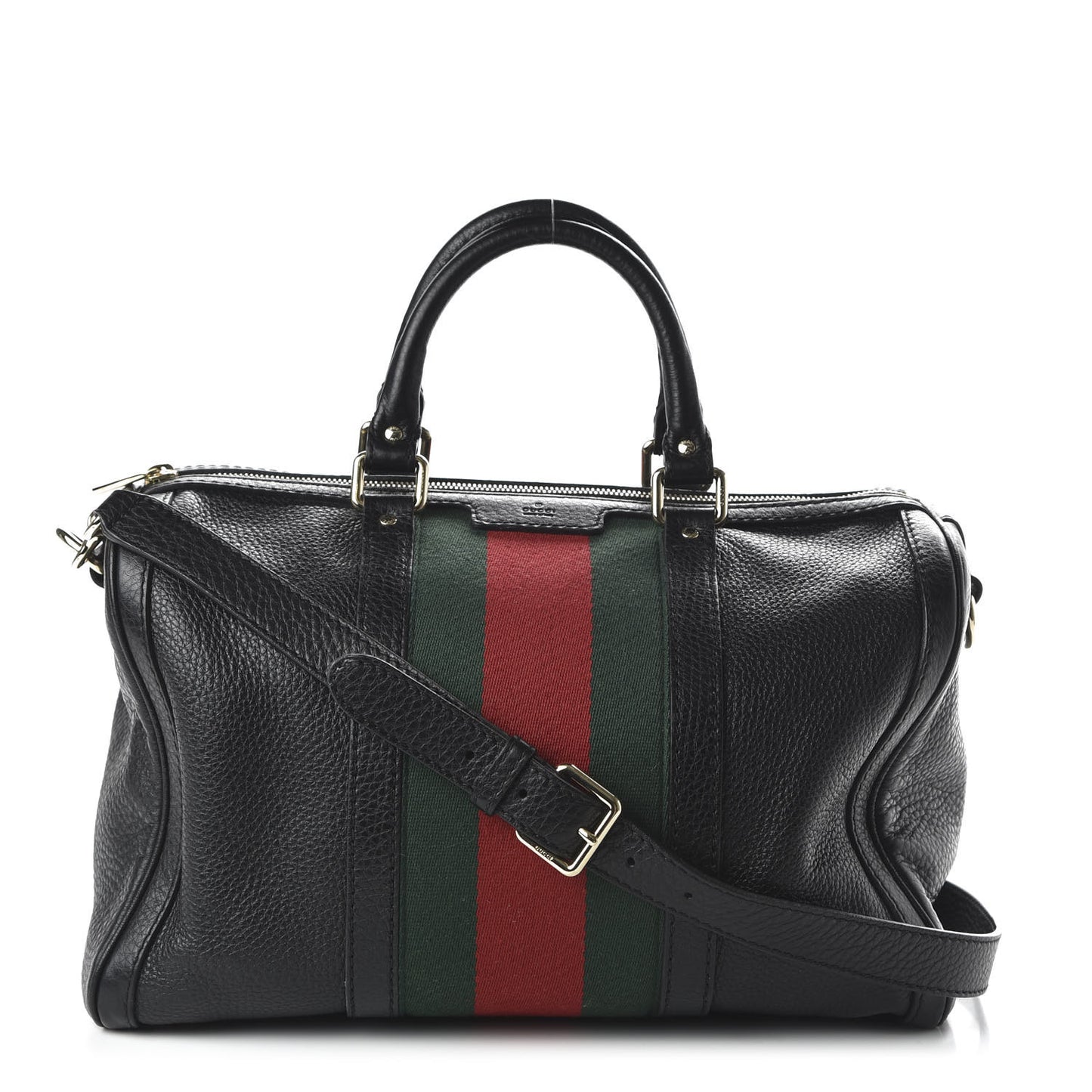 Calfskin Vintage Web Medium Boston Black