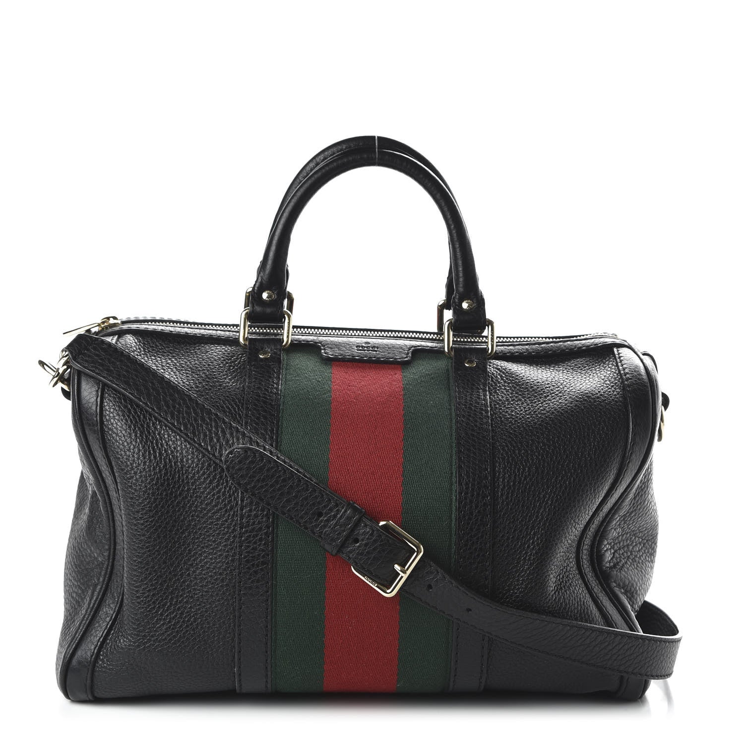 Gucci Calfskin Vintage Web Medium Boston Black 1 of 10