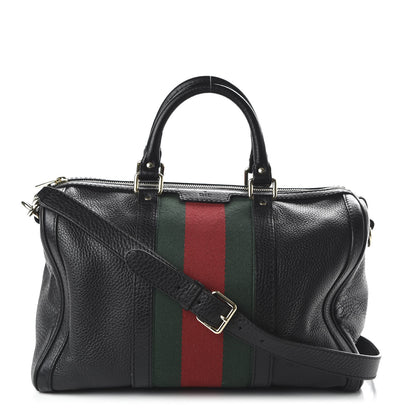 Gucci Calfskin Vintage Web Medium Boston Black 1 of 10