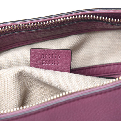 Gucci Pebbled Calfskin Small Soho Top Handle Bag Peonia Flower 8 of 20