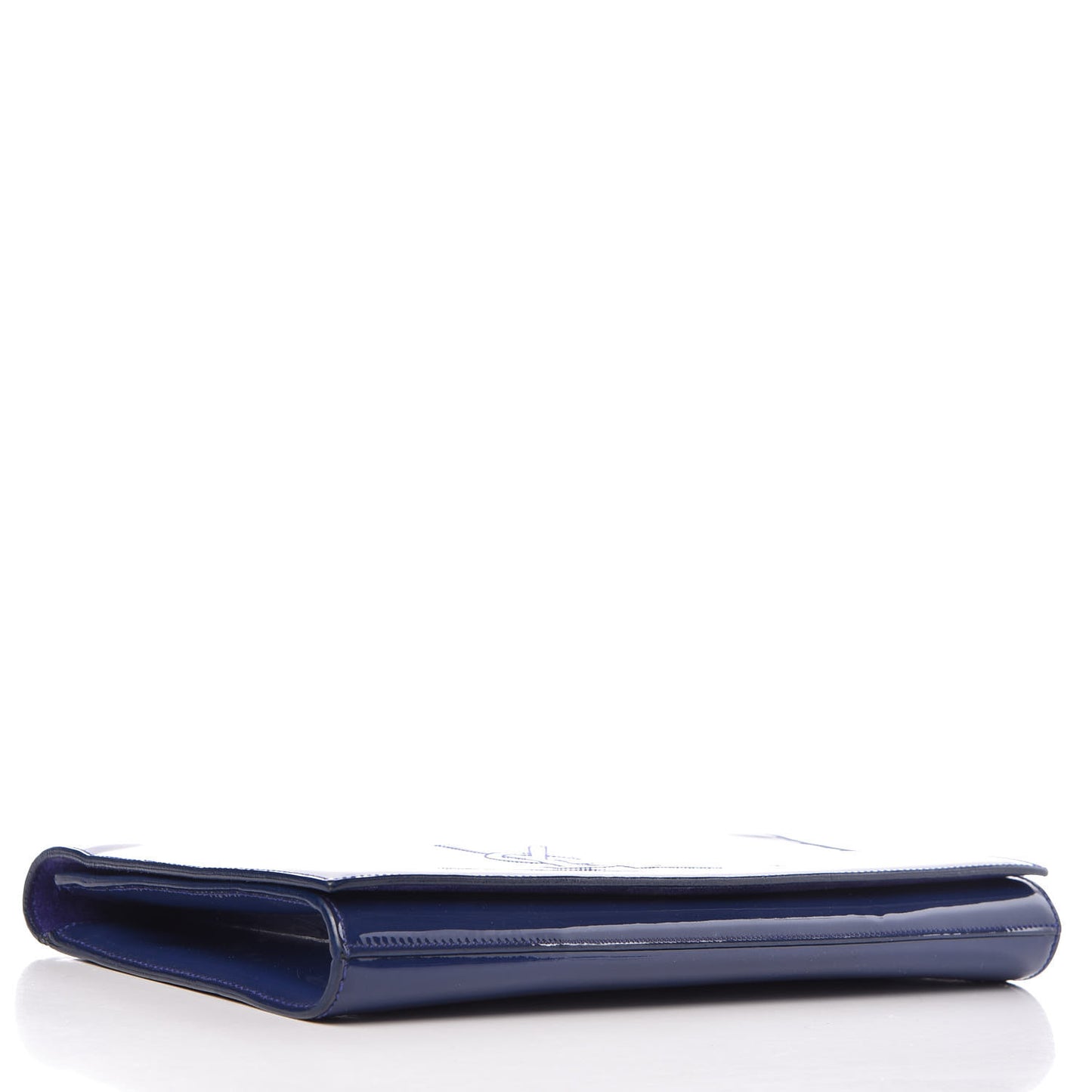Patent Calfskin Monogram Large Belle De Jour Clutch Royal Blue