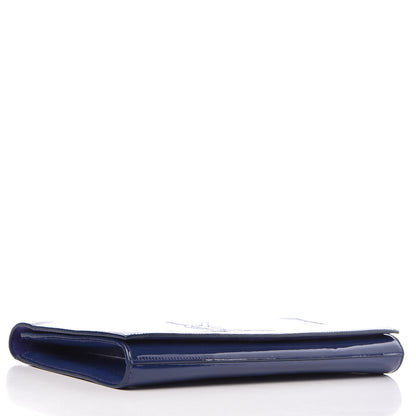 Saint Laurent Patent Calfskin Monogram Large Belle De Jour Clutch Royal Blue 4 of 10