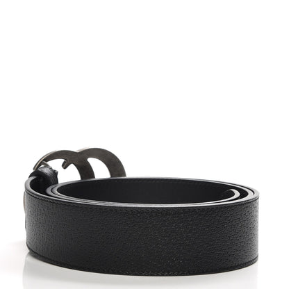 Gucci Textured Dollar Calfskin Nickel Double G 40mm Belt 90 36 Black 4 of 11