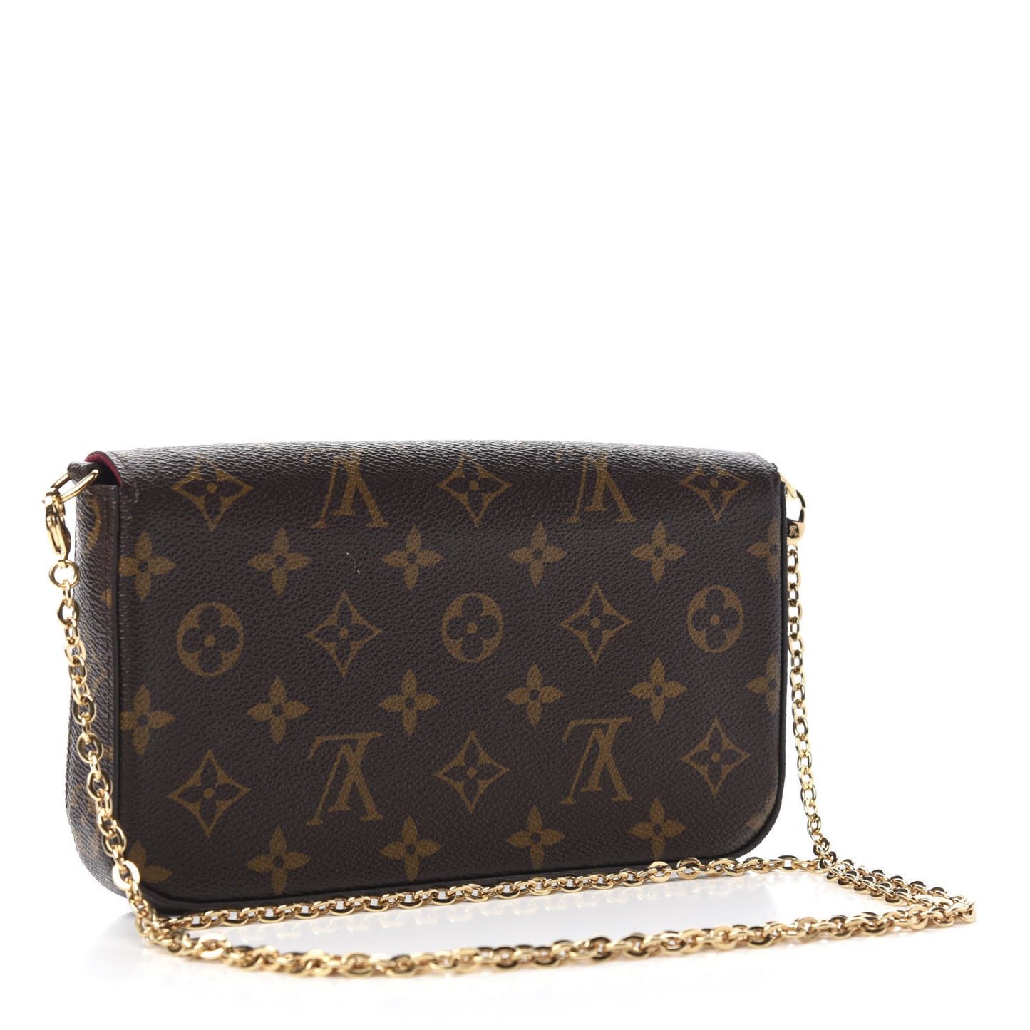 Monogram Pochette Felicie Chain Wallet Fuchsia