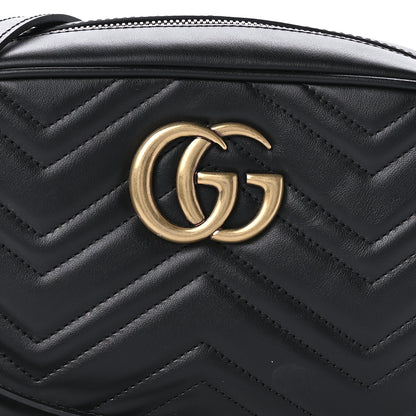 Gucci Calfskin Matelasse Small GG Marmont Chain Shoulder Bag Black 9 of 9