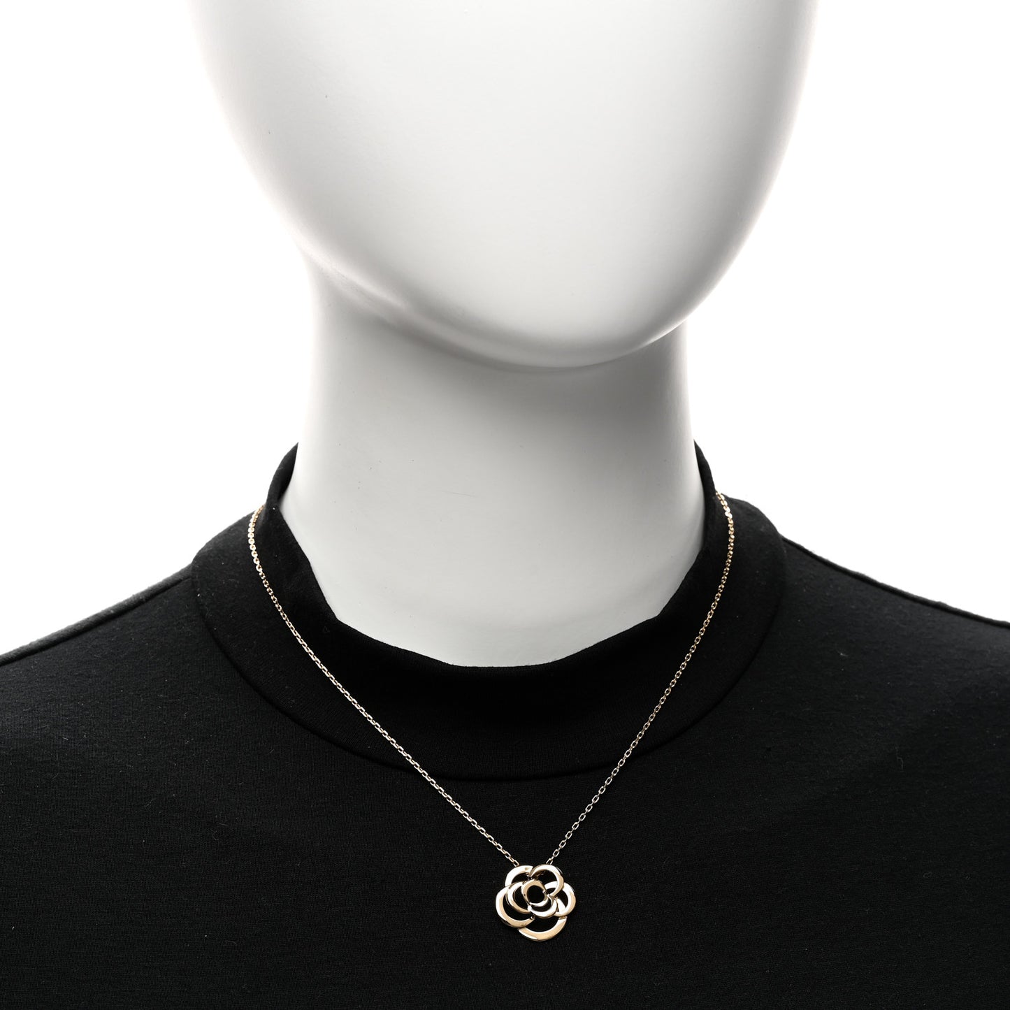 18K Yellow Gold Fil de Camelia Pendant Necklace