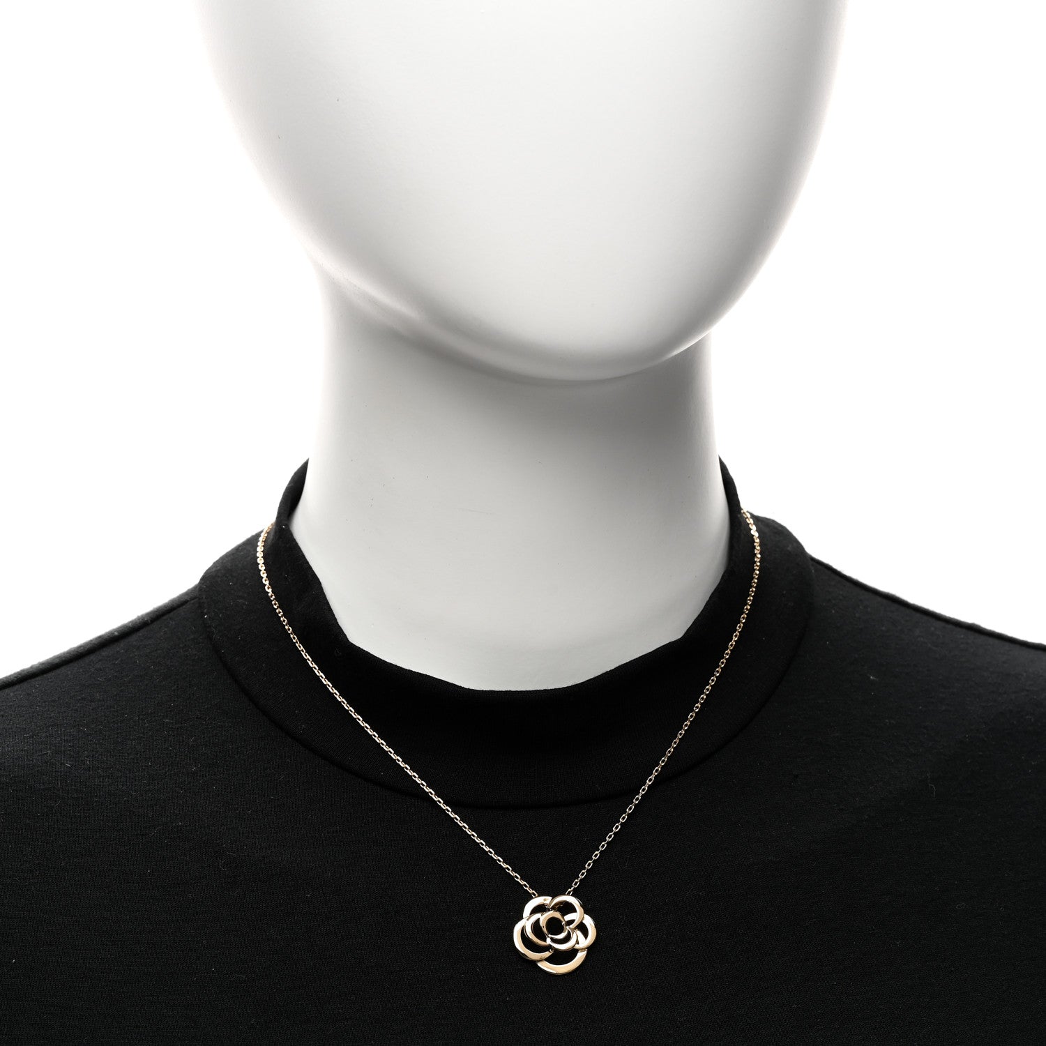 Chanel 18K Yellow Gold Fil de Camelia Pendant Necklace 2 of 6