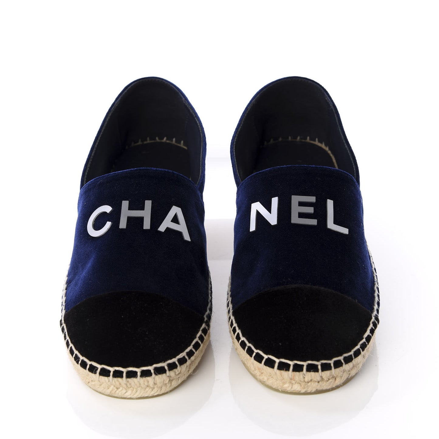 Velvet Logo Espadrilles 39 Navy Black