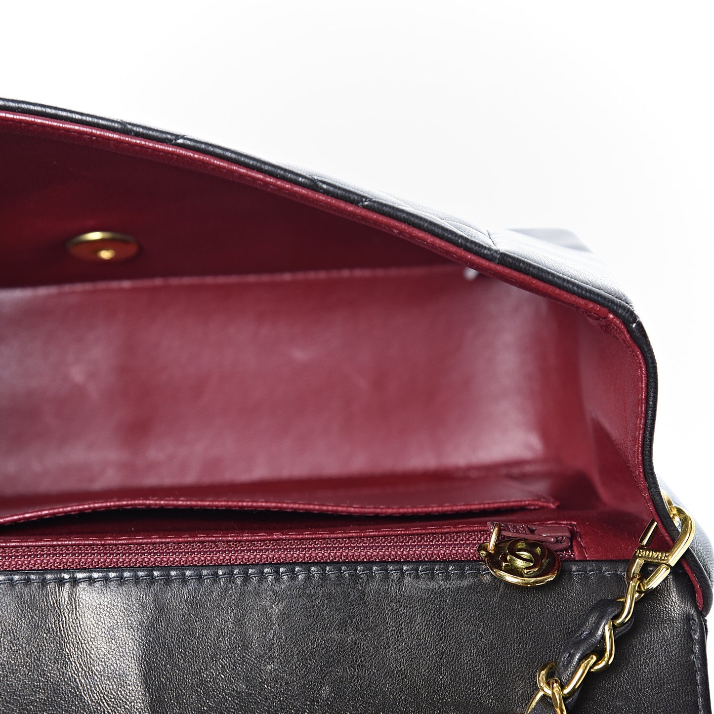 Lambskin Quilted Medium Single Flap Black