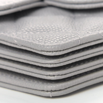 Chanel Caviar Quilted Flap Card Holder On Chain Grey 9 of 10