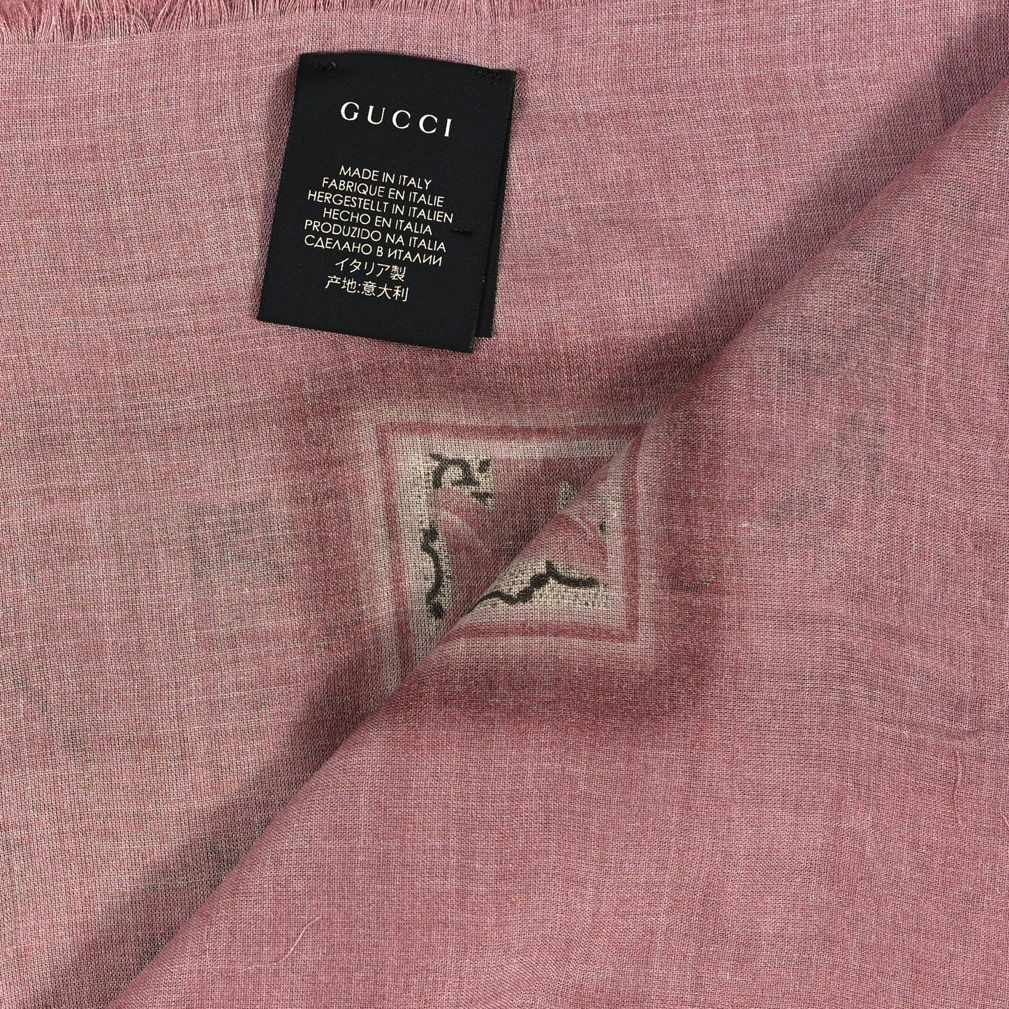 Modal Silk GG Monogram Big Arabesque Shawl Beige Pink