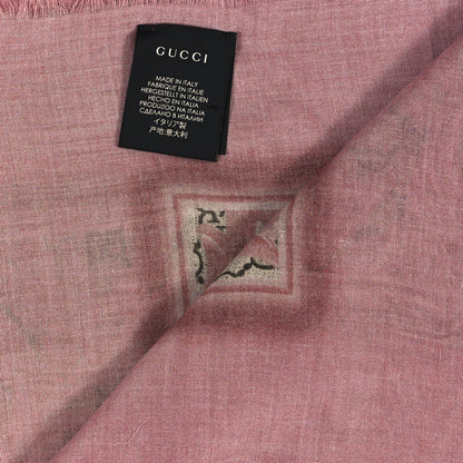 Gucci Modal Silk GG Monogram Big Arabesque Shawl Beige Pink 3 of 3