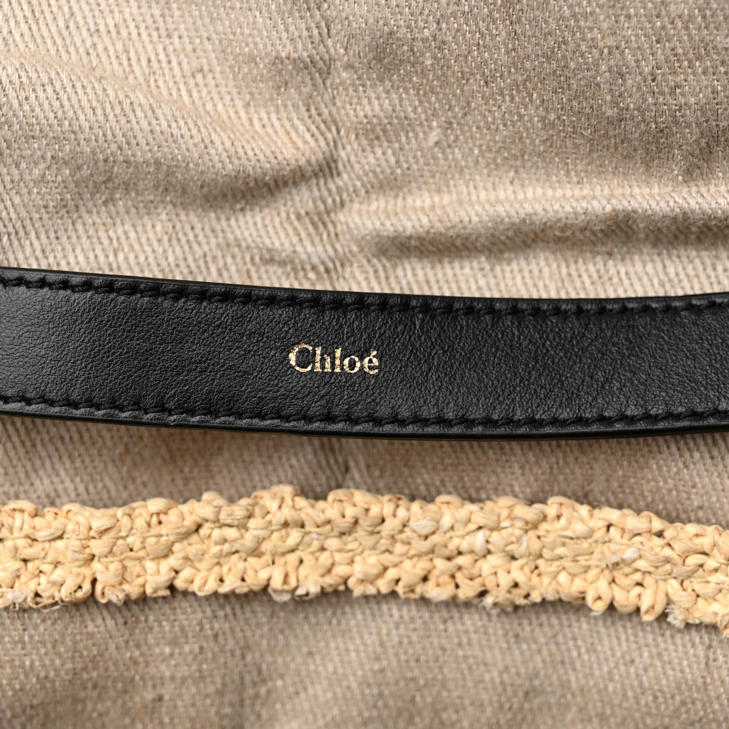 Chloe Raffia Calfskin Medium Penelope Shoulder Bag Tan 6 of 14