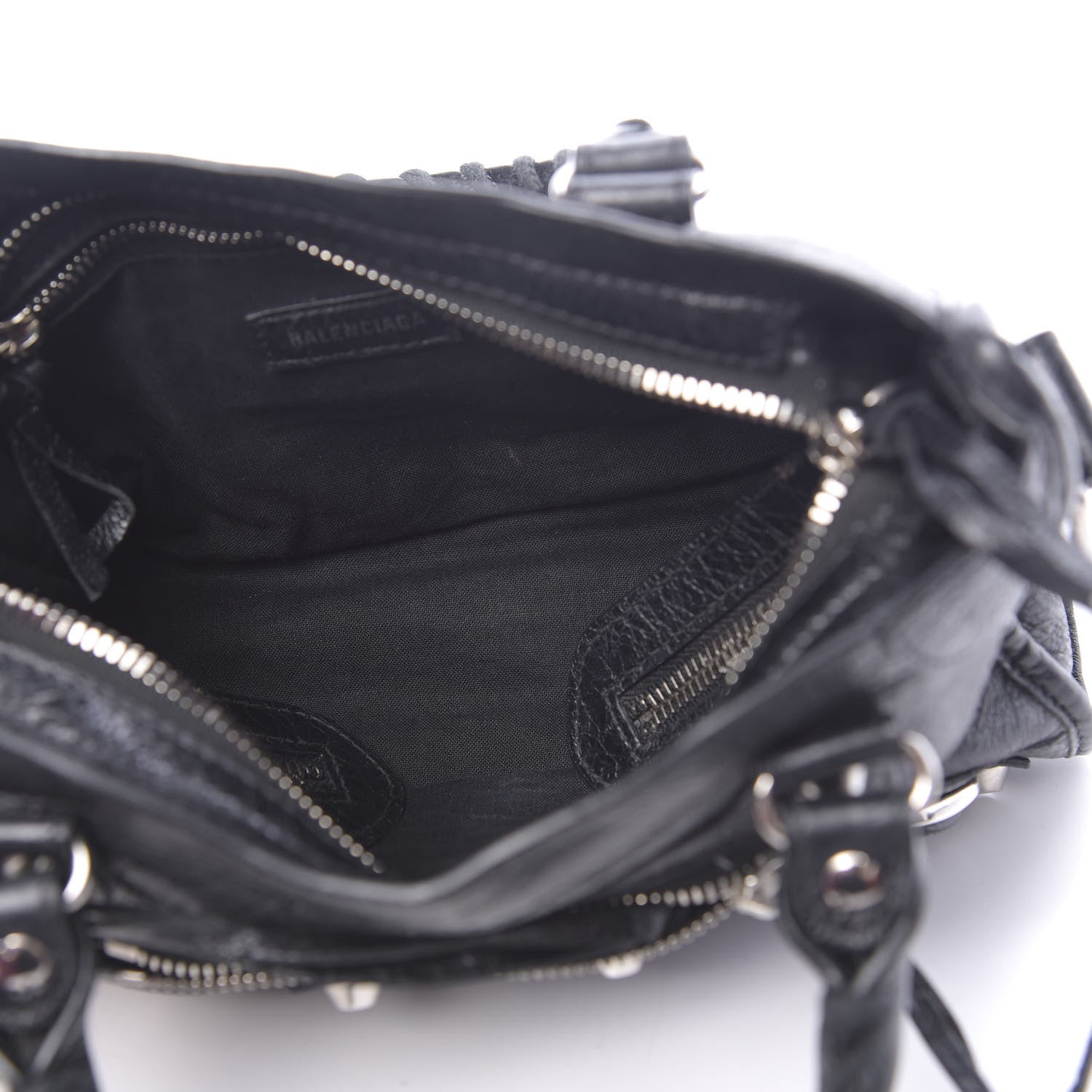 Balenciaga Agneau Classic Silver Hardware Mini City Logo Strap Black 5 of 10