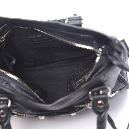 Balenciaga Agneau Classic Silver Hardware Mini City Logo Strap Black 5 of 10