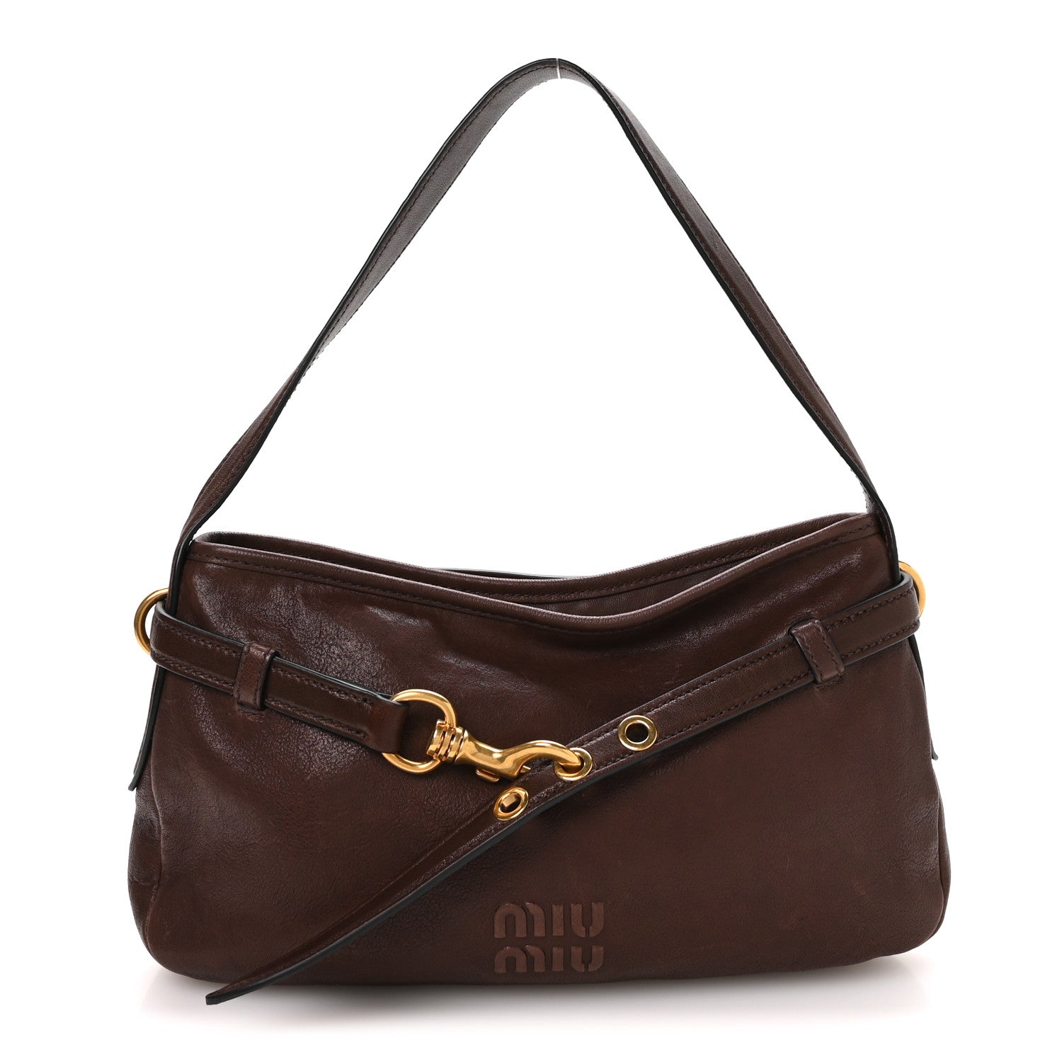 Miu Miu Nappa Aviator Regular Aventure Shoulder Bag Briarwood 1 of 9