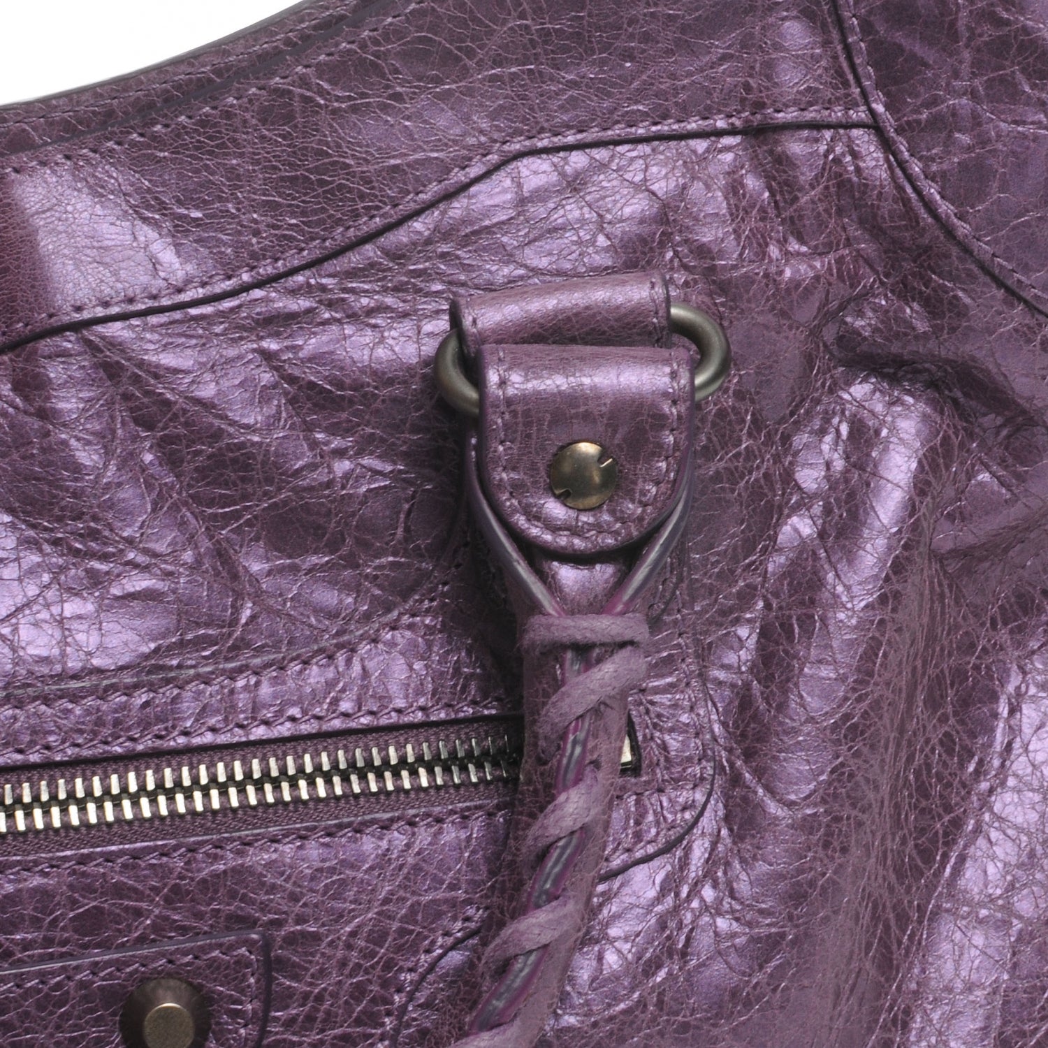 Balenciaga Agneau Classic Hardware City Metallic Purple 6 of 9