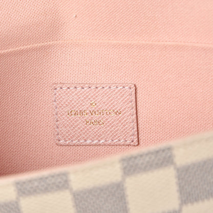 Louis Vuitton Damier Azur Pochette Felicie Chain Wallet Rose Ballerine 6 of 10