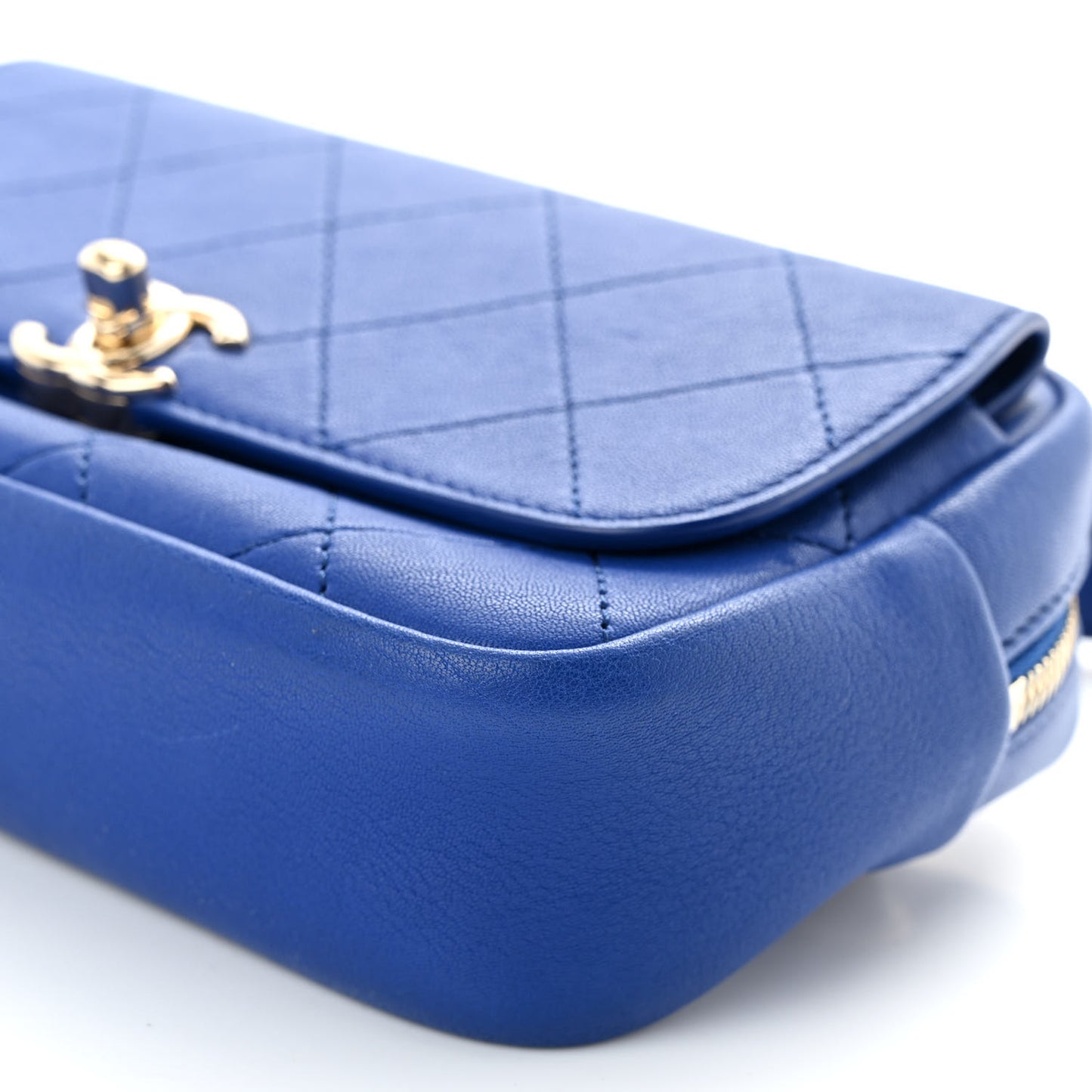 Calfskin Casual Trip Waist Bag Blue