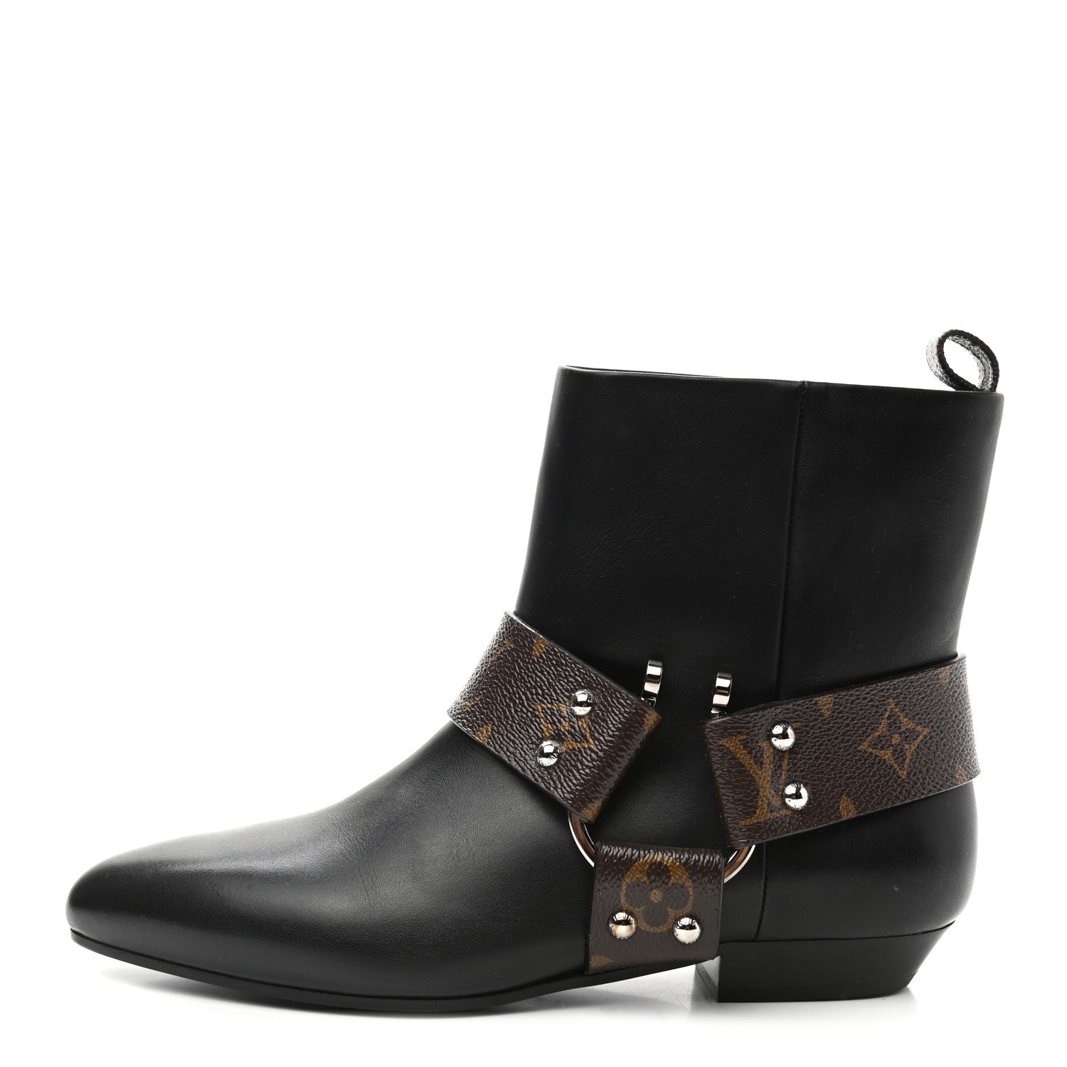Louis Vuitton Calfskin Monogram Rhapsody Ankle Boots 38 Black 1 of 9