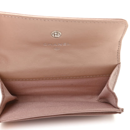 Chanel Goatskin Camellia Embossed Card Holder Wallet Light Pink 5 of 7