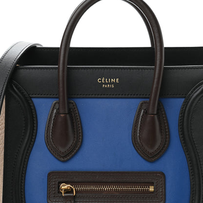 Celine Smooth Calfskin Bullhide Nano Tri-Color Luggage Indigo 8 of 10