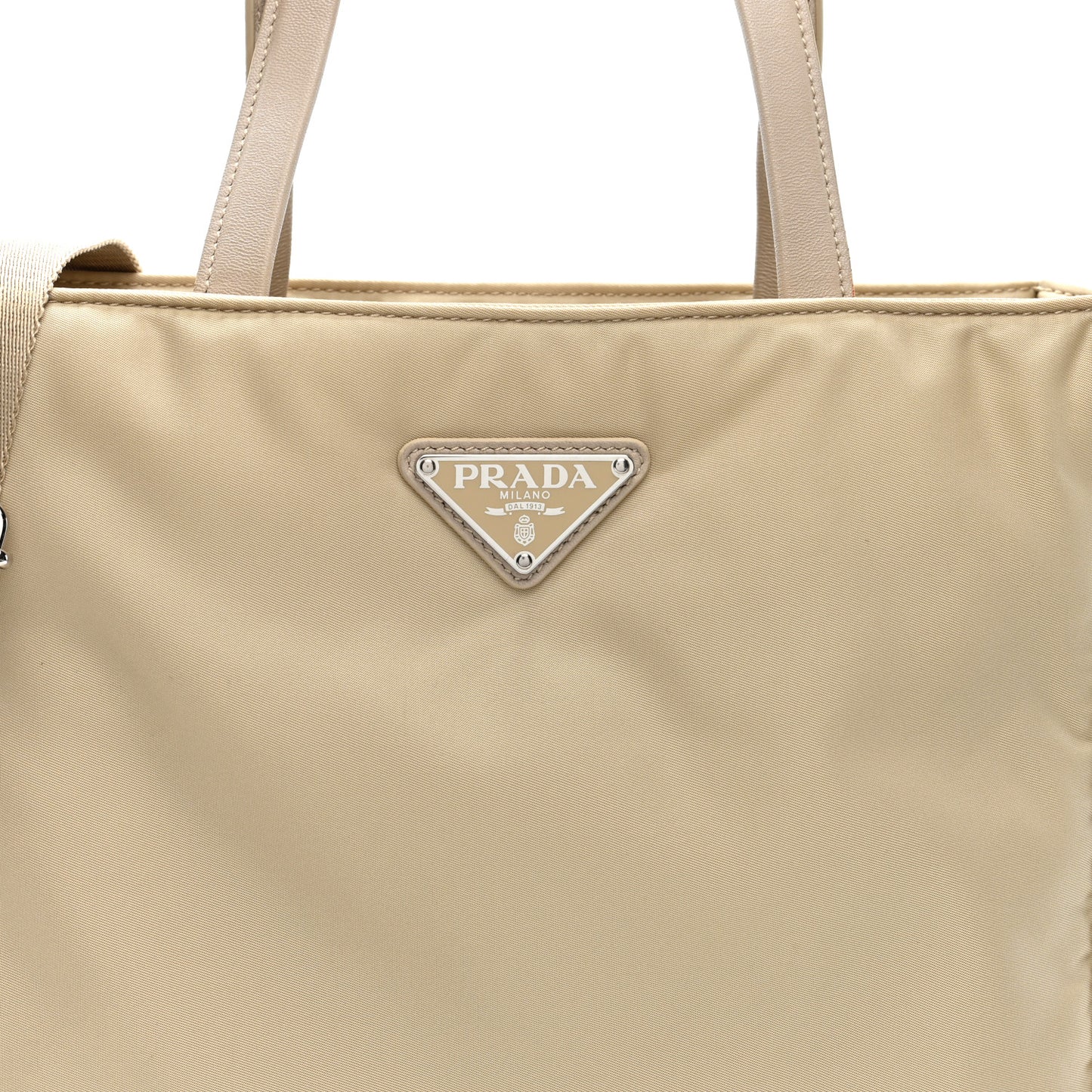 Tessuto Nylon Saffiano Tote Beige