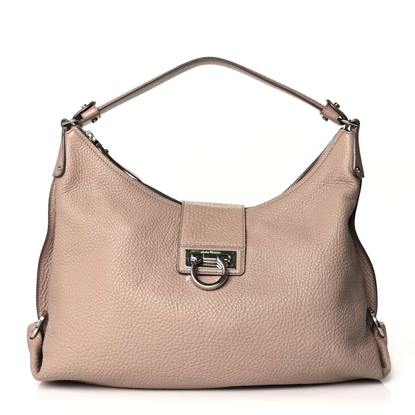 Calfskin Fanisa Gancini Hobo Beige
