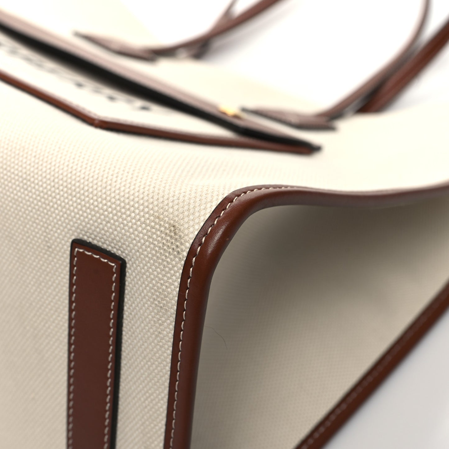 Canvas Smooth Calfskin Medium Two Tone Freya Tote Brown