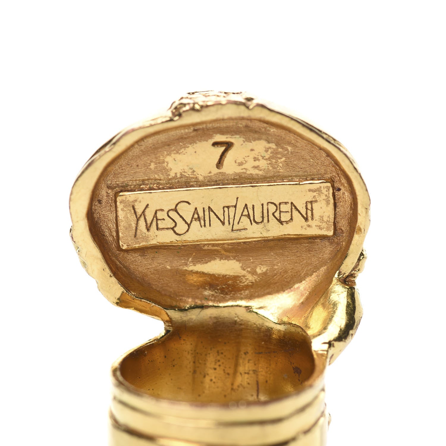 Saint Laurent Glass Cabochon Arty Ovale Ring 7 Plum 3 of 3