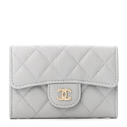 Chanel Caviar Quilted Flap Card Holder Wallet Grey 1 of 4
