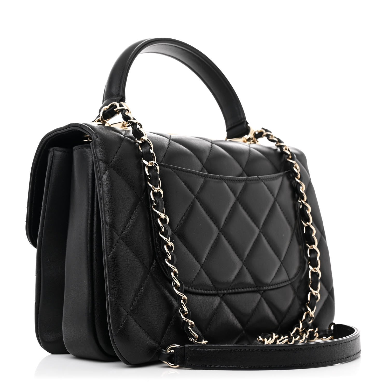 Chanel Lambskin Quilted Small Trendy CC Dual Handle Flap Bag Black 3 of 11