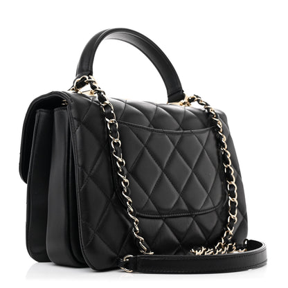 Chanel Lambskin Quilted Small Trendy CC Dual Handle Flap Bag Black 3 of 11