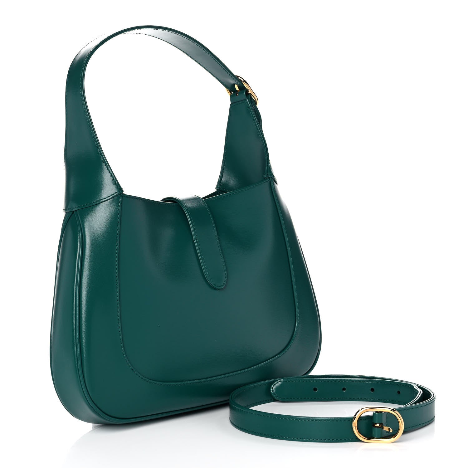 Gucci Boarded Dyana Lux Calfskin Small Jackie 1961 Hobo Emerald 3 of 12