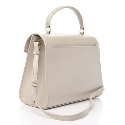 Saint Laurent Smooth Calfskin Medium Classic Monogram Cassandra Top Handle Crema Soft Rouge Legion 3 of 9