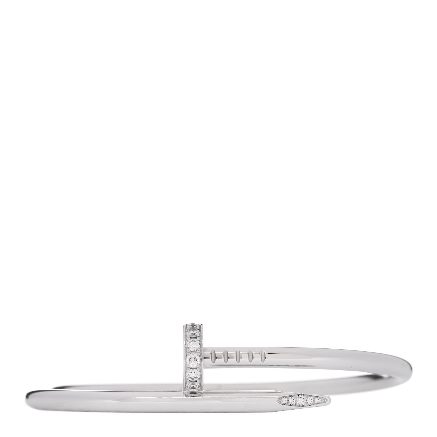 Cartier 18K White Gold Diamond Juste Un Clou Bracelet 17 1 of 4