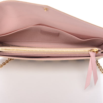 Louis Vuitton Damier Azur Pochette Felicie Chain Wallet Rose Ballerine 6 of 12