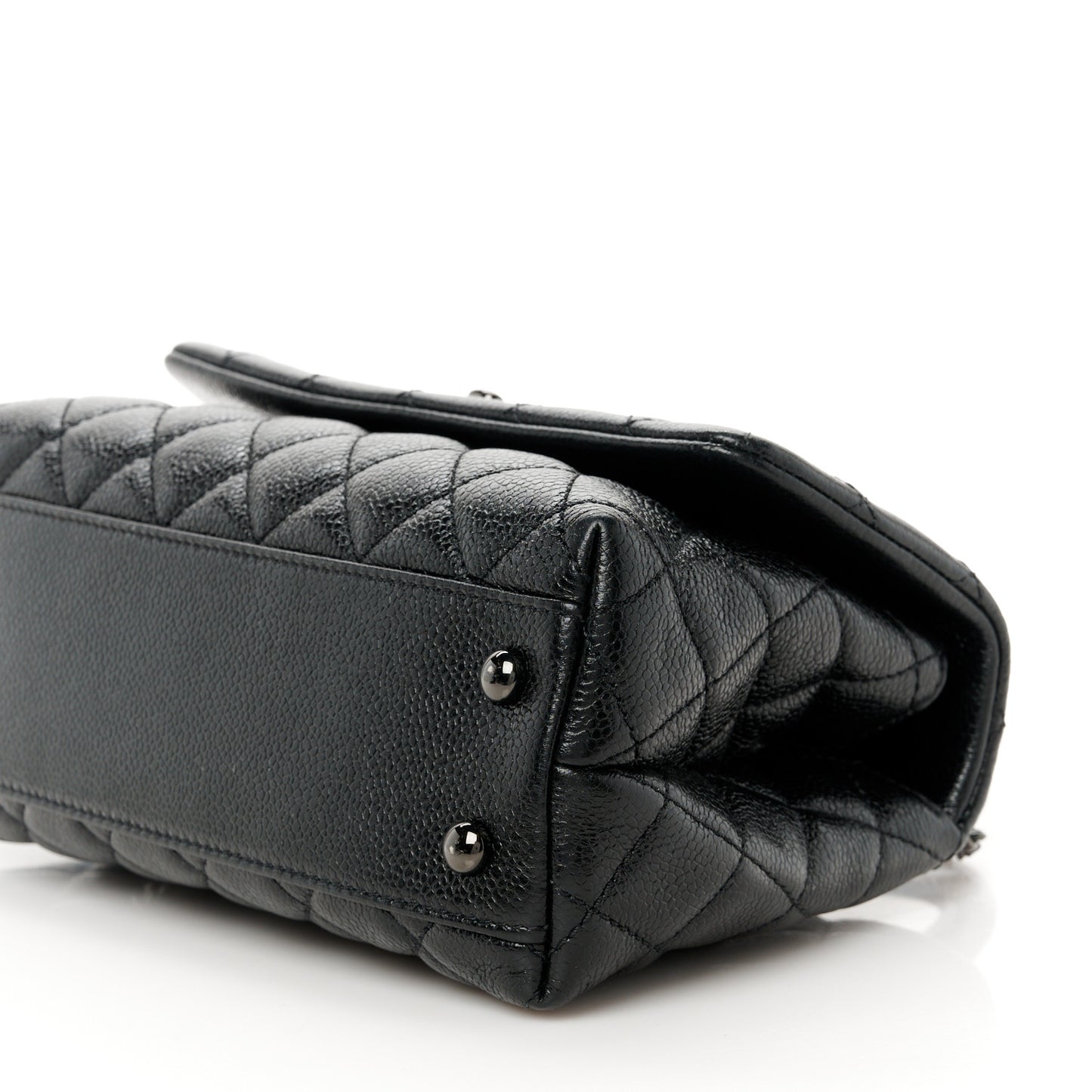 Caviar Quilted Mini Coco Handle Flap So Black