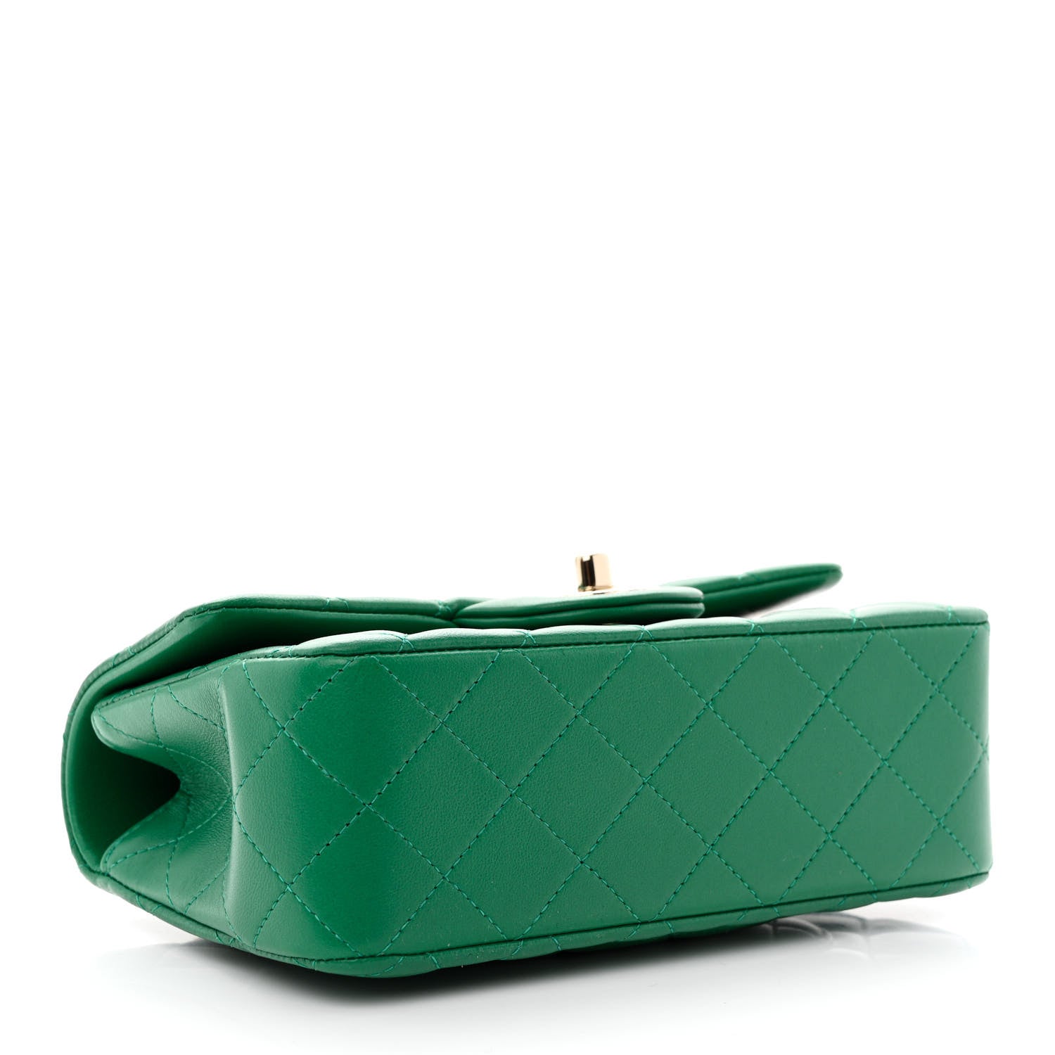 Chanel Lambskin Quilted Mini Top Handle Rectangular Flap Green 4 of 11