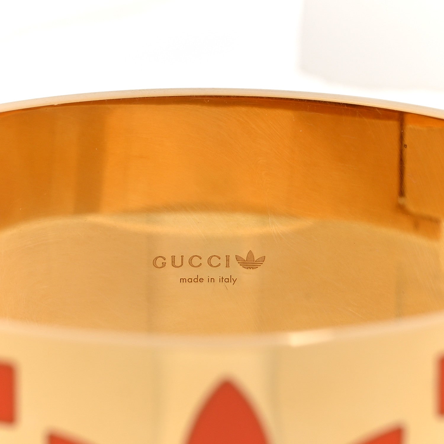 Gucci X ADIDAS Metal Enamel Cuff Bracelet S Orange 5 of 6