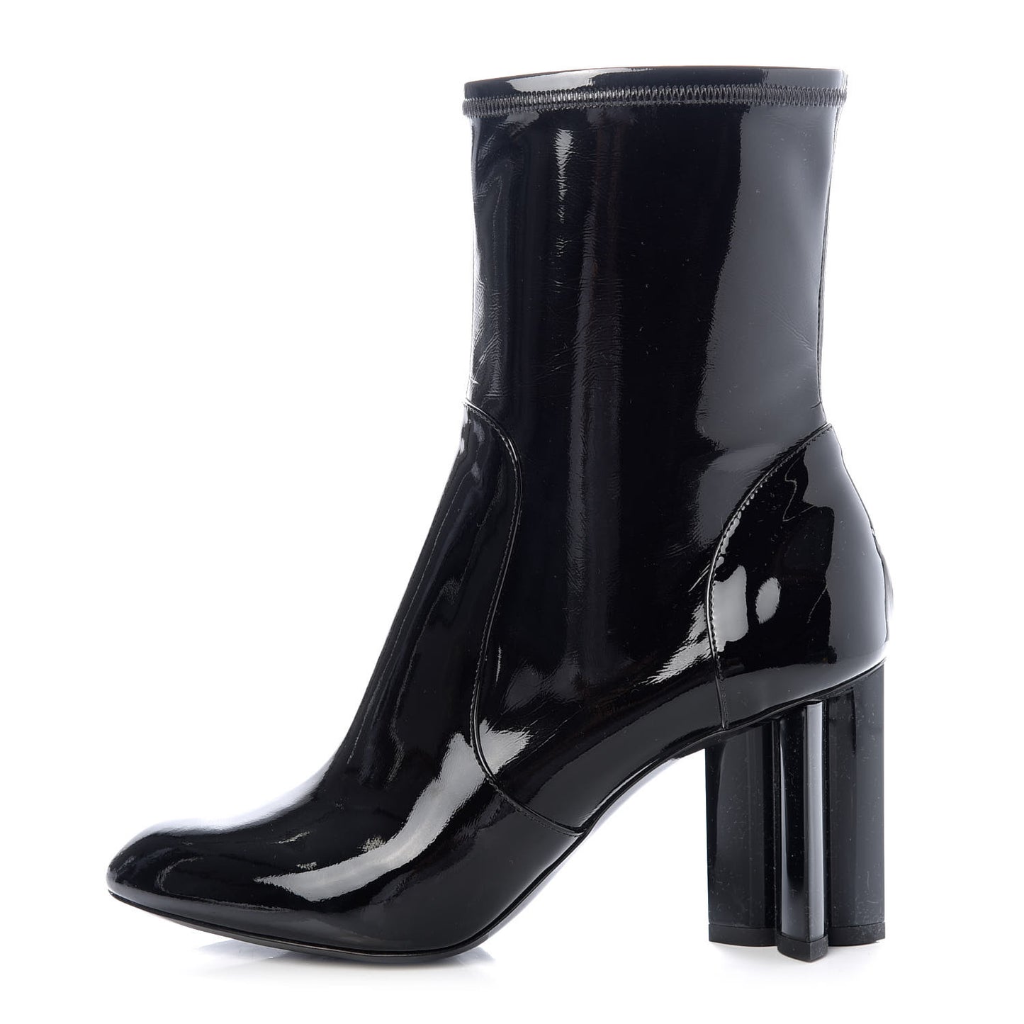 Patent Silhouette Ankle Boots 37 Black