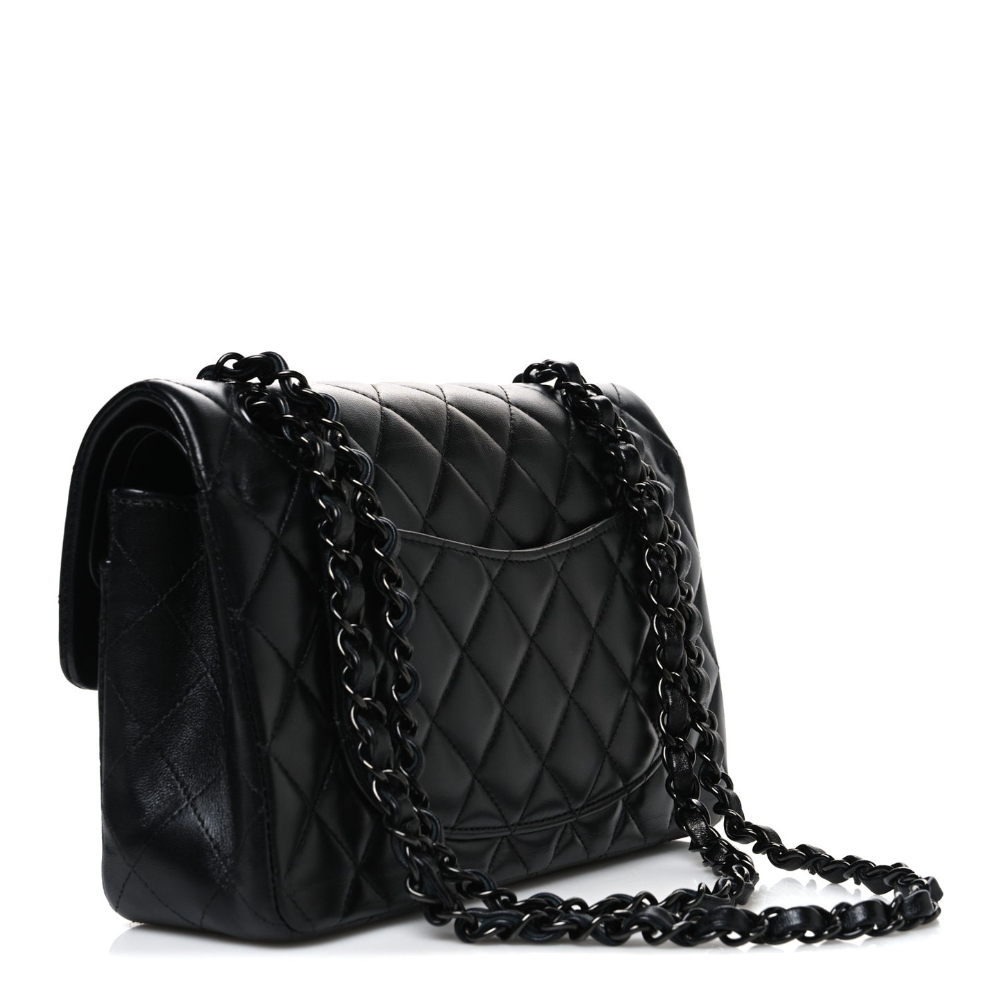 Lambskin Quilted Small Double Flap So Black