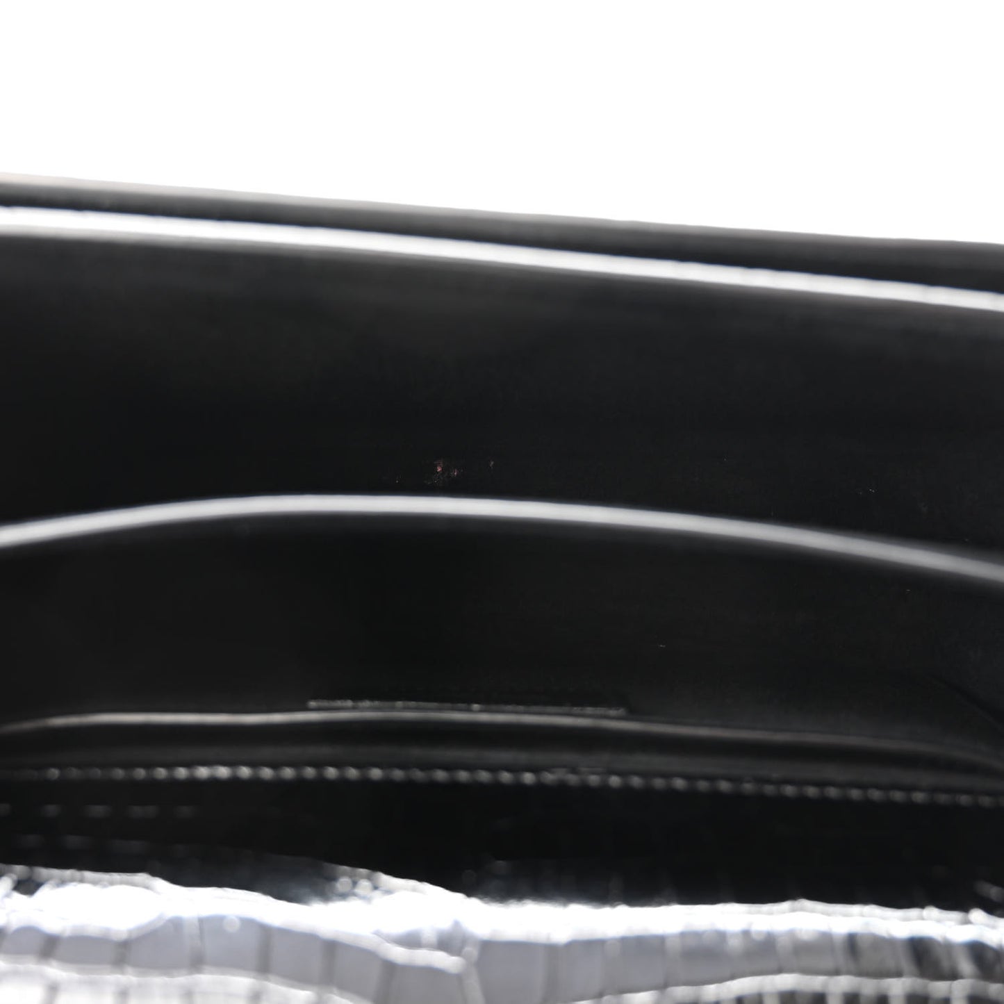 Calfskin Crocodile Embossed Medium Monogram Sunset Black