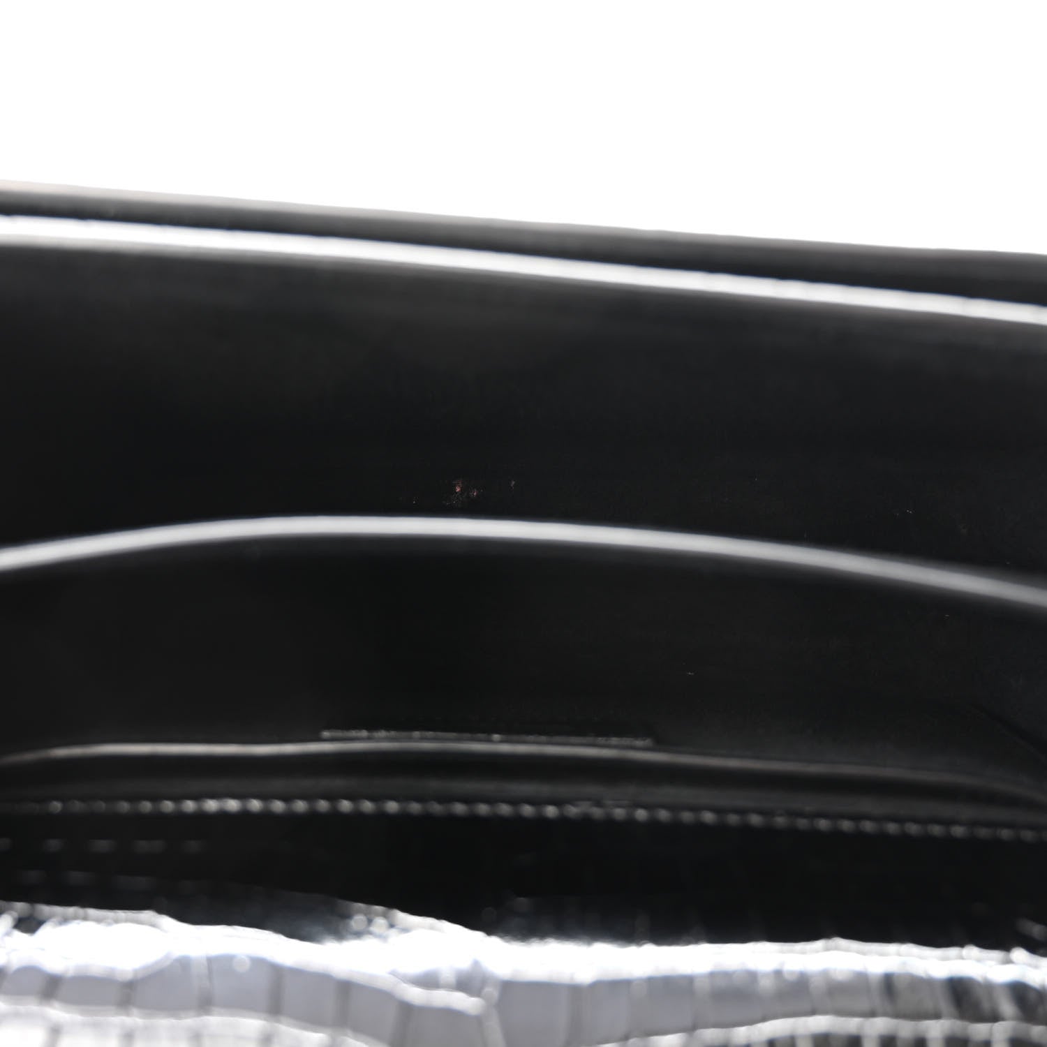 Saint Laurent Calfskin Crocodile Embossed Medium Monogram Sunset Black 5 of 9