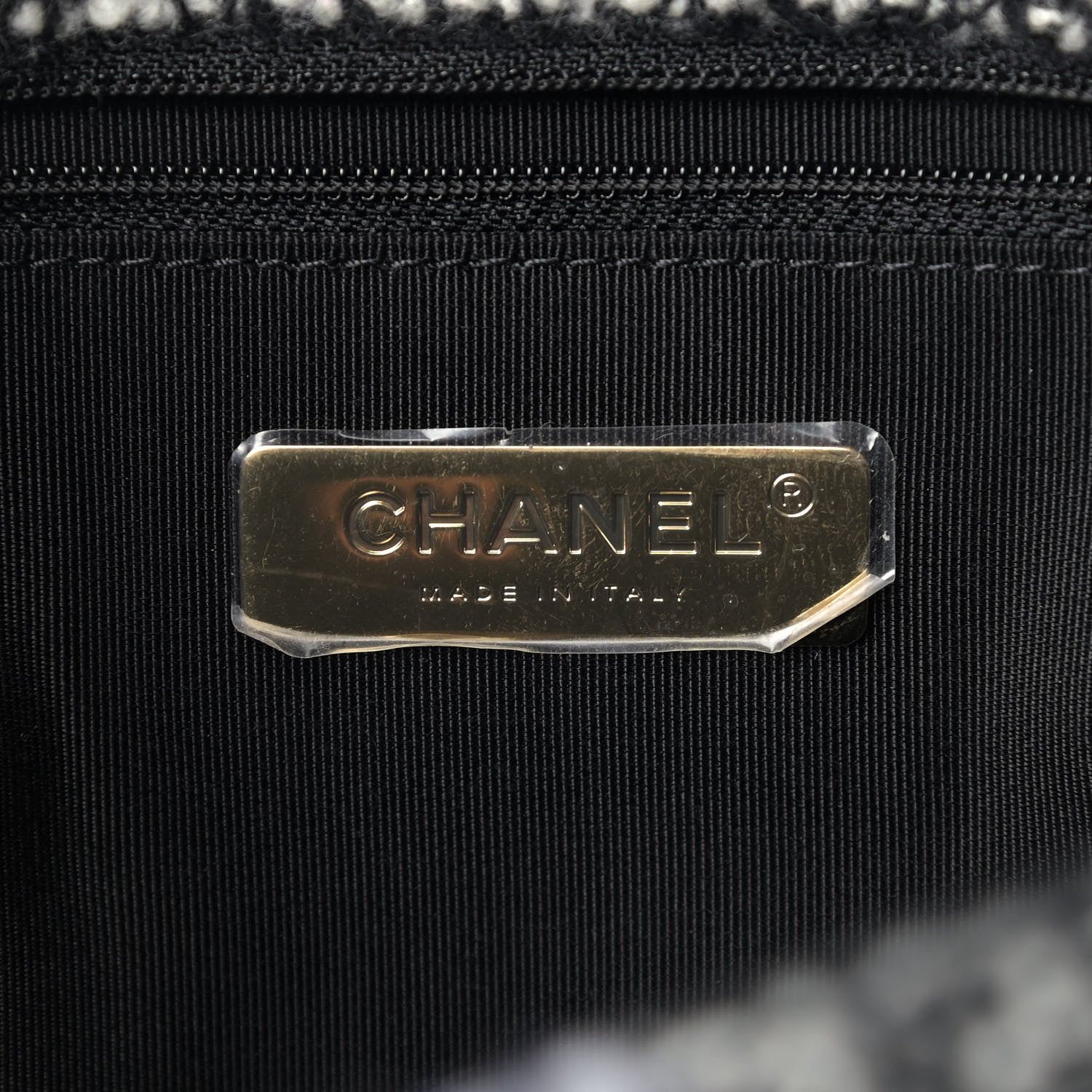 Chanel Tweed Quilted Medium Chanel 19 Flap Black White 8 of 9