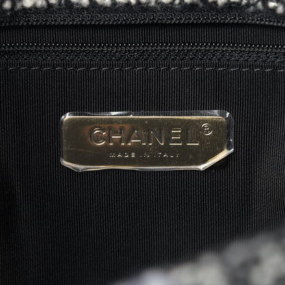 Chanel Tweed Quilted Medium Chanel 19 Flap Black White 8 of 9