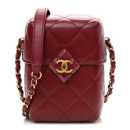 Chanel Lambskin Gripoix Quilted Box Bag Burgundy 1 of 8