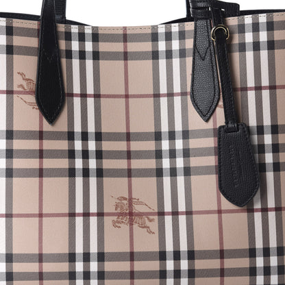 Burberry Grainy Calfskin Haymarket Check Medium Reversible Tote Black 18 of 18