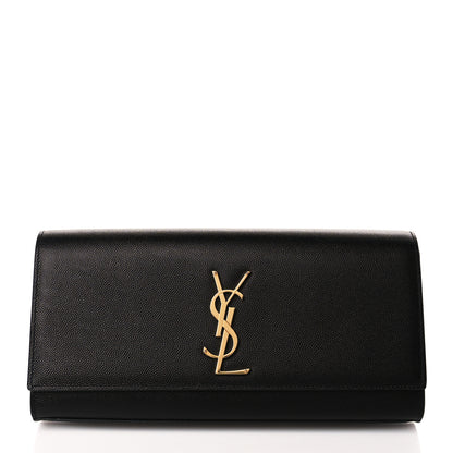 Saint Laurent Grain De Poudre Monogram Cassandre Clutch Black 1 of 8