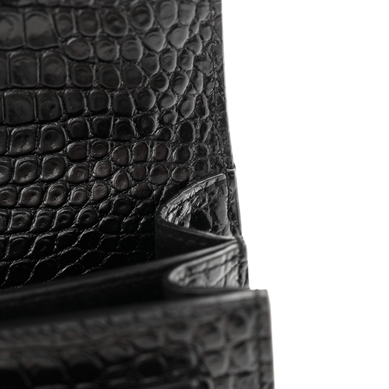 Saint Laurent Calfskin Crocodile Embossed Medium Monogram Sunset Black 14 of 14
